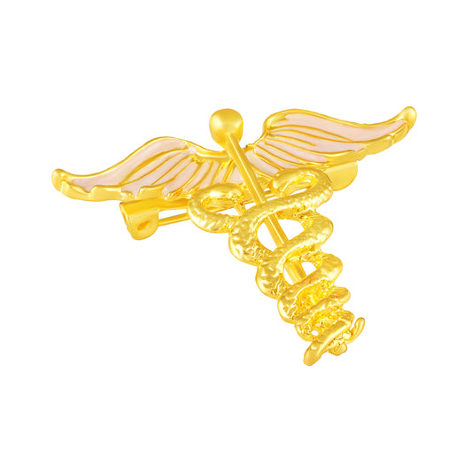 Combo of 2 Caduceus Doctor's Brooch / Lapel Pin