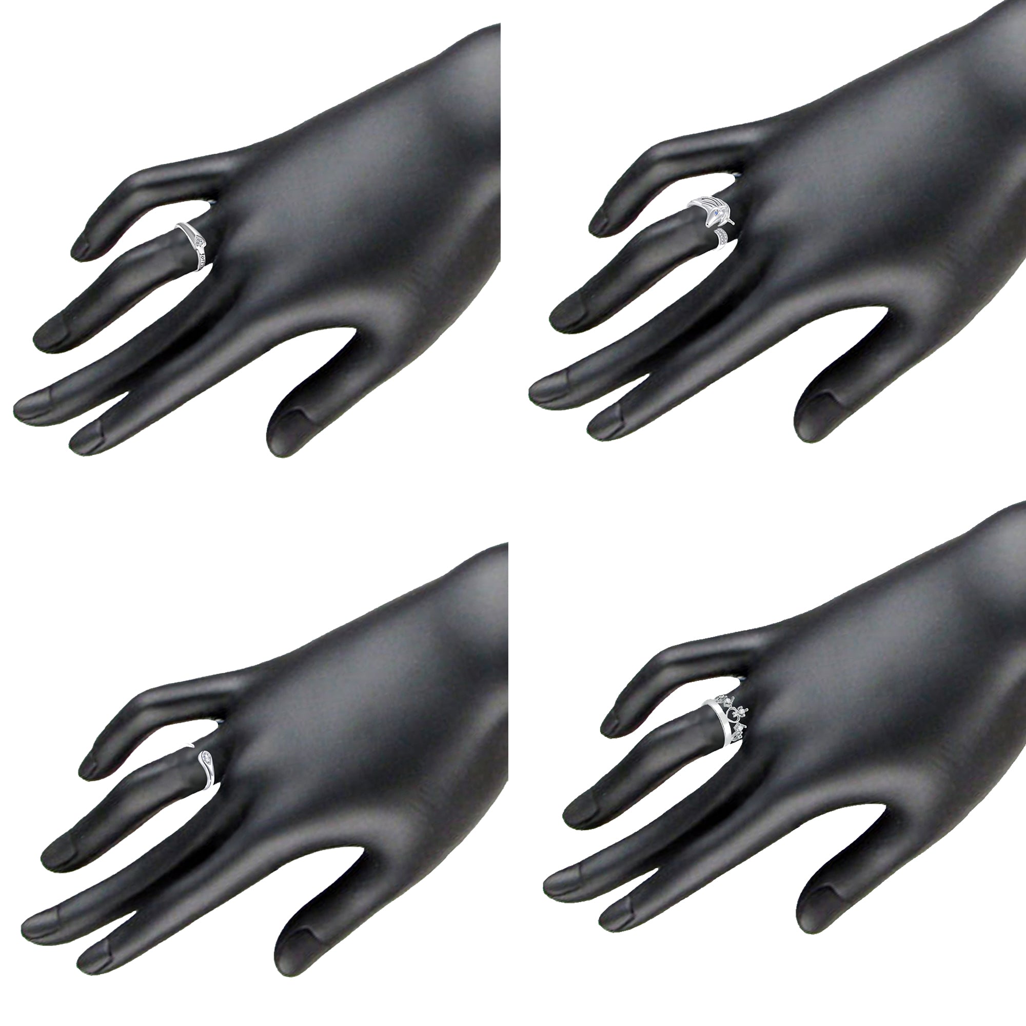 Set of 7 Designers Adjustable Finger Rings Set