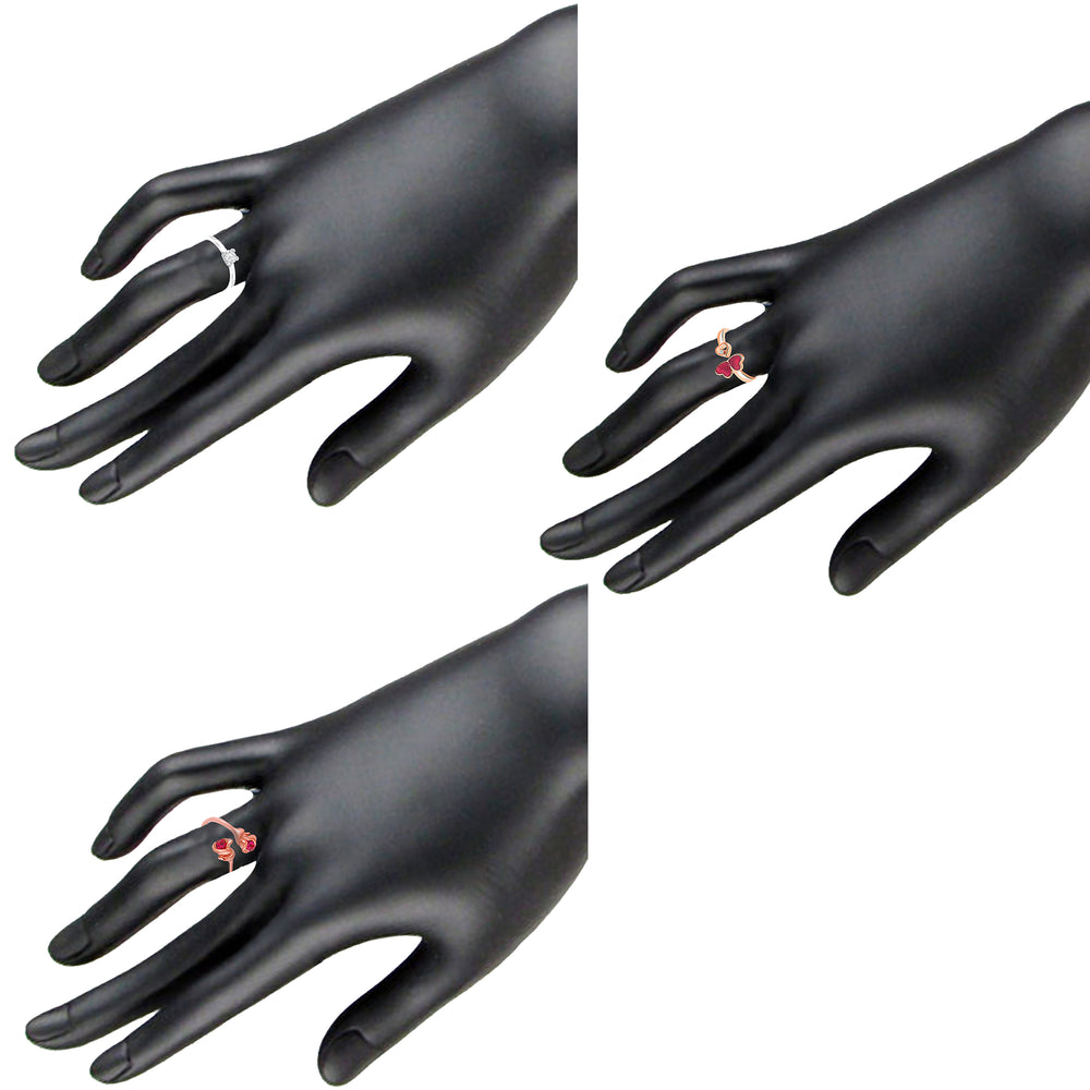 Set of 7 Designers Adjustable Finger Rings Set