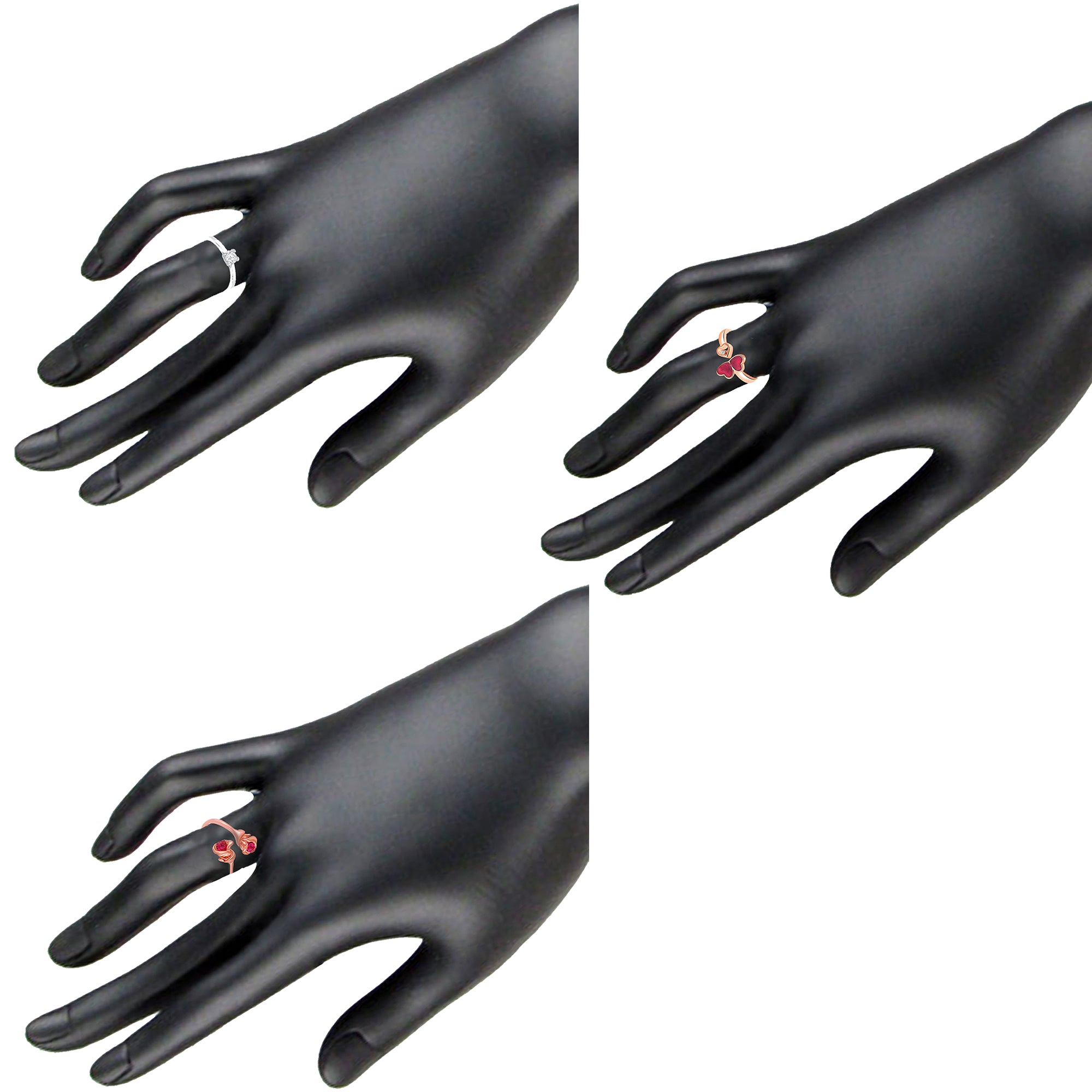 Set of 7 Designers Adjustable Finger Rings Set