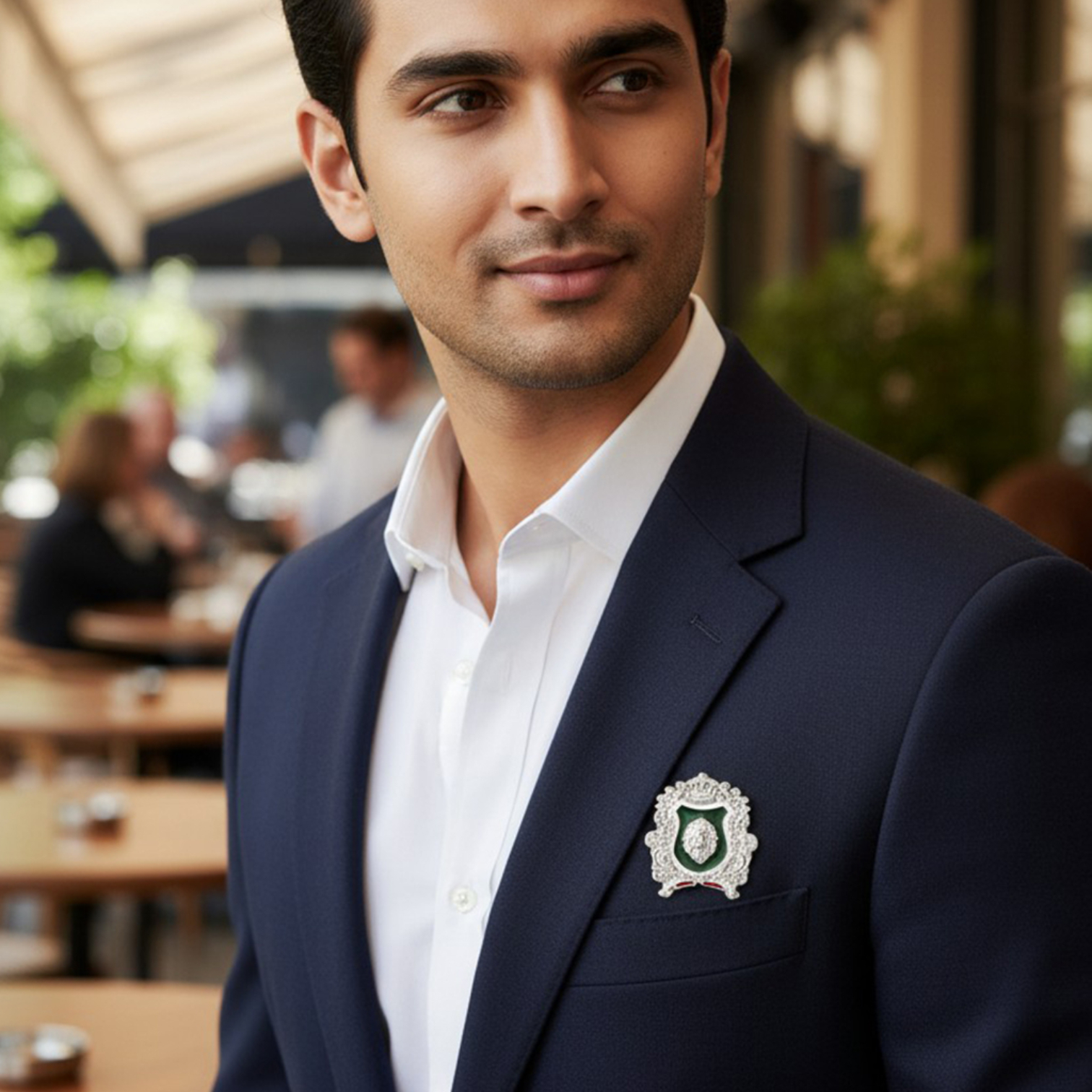 Combo of Royal Crest Green & Maroon Meenakari Enamel Lion-Theme Brooch