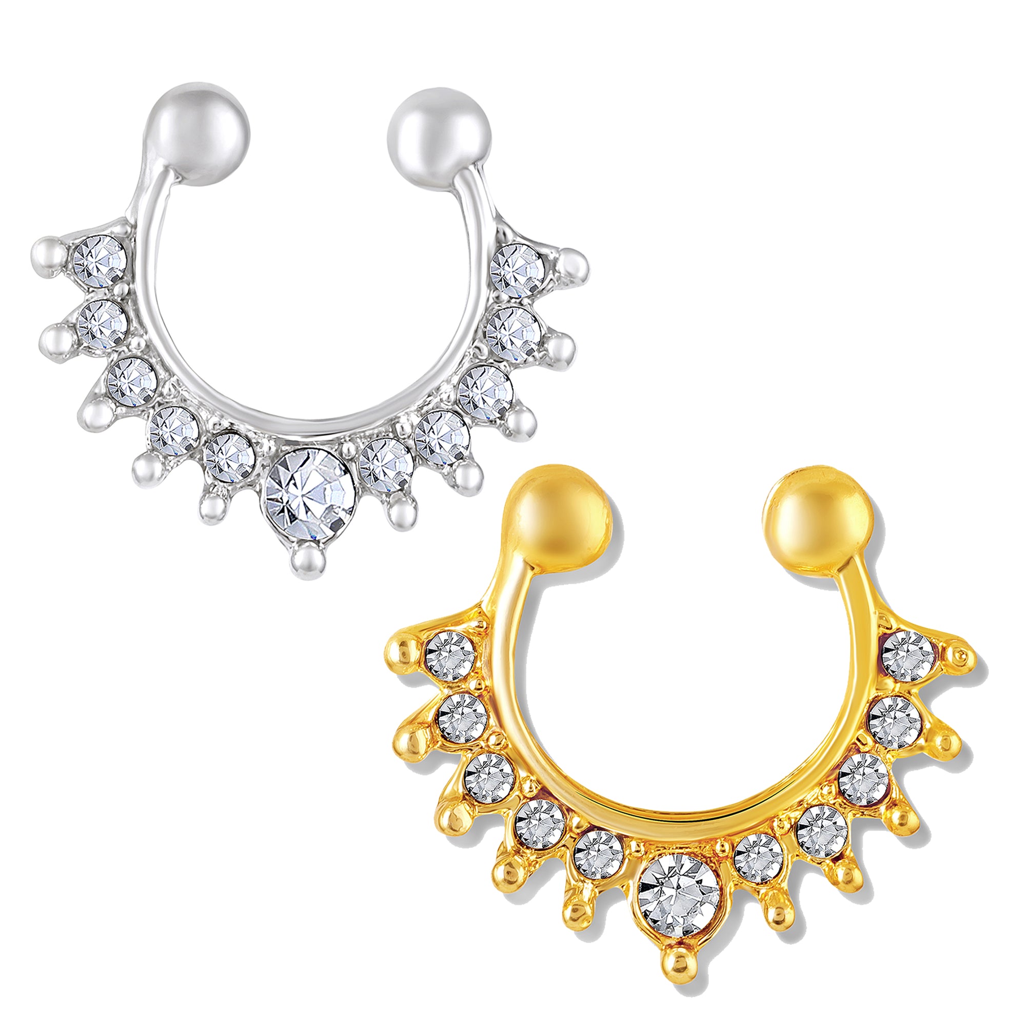 Non-Piercing Combo of Septum Nose Ring