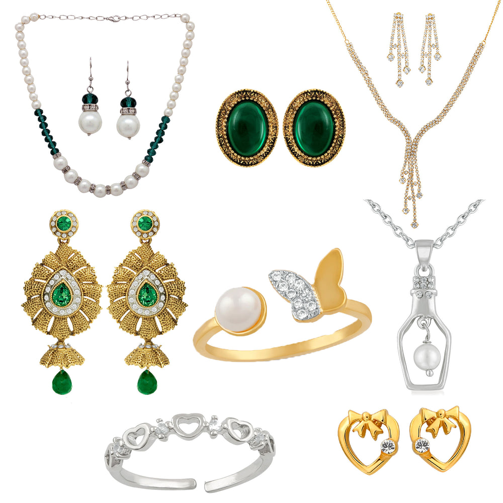 Combo of Necklace, Pendant, Earrings & Finger Rings