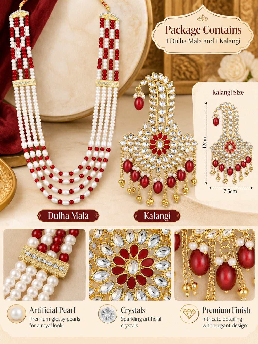 Royal Layered Dulha Mala & Kalangi Combo