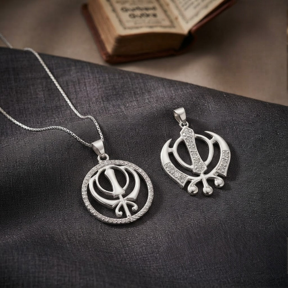 Veer Khanda Pendant & Brooch Combo
