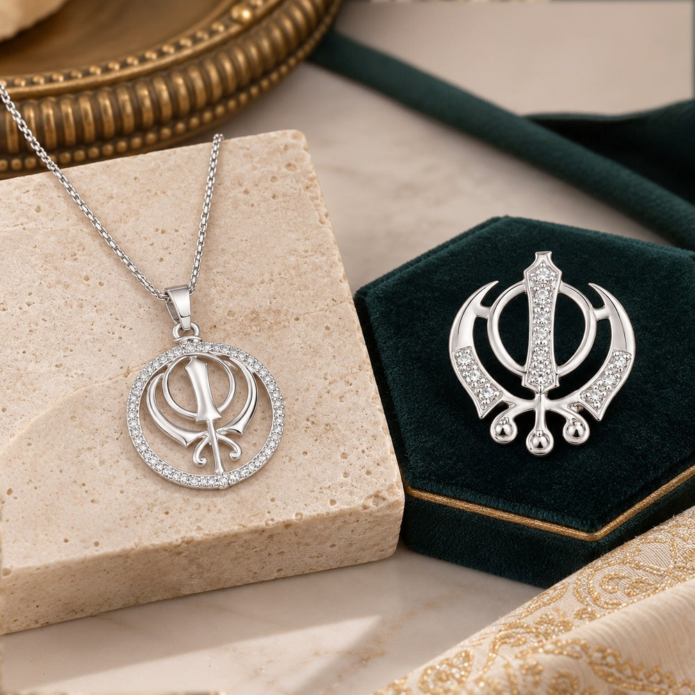 Veer Khanda Pendant & Brooch Combo