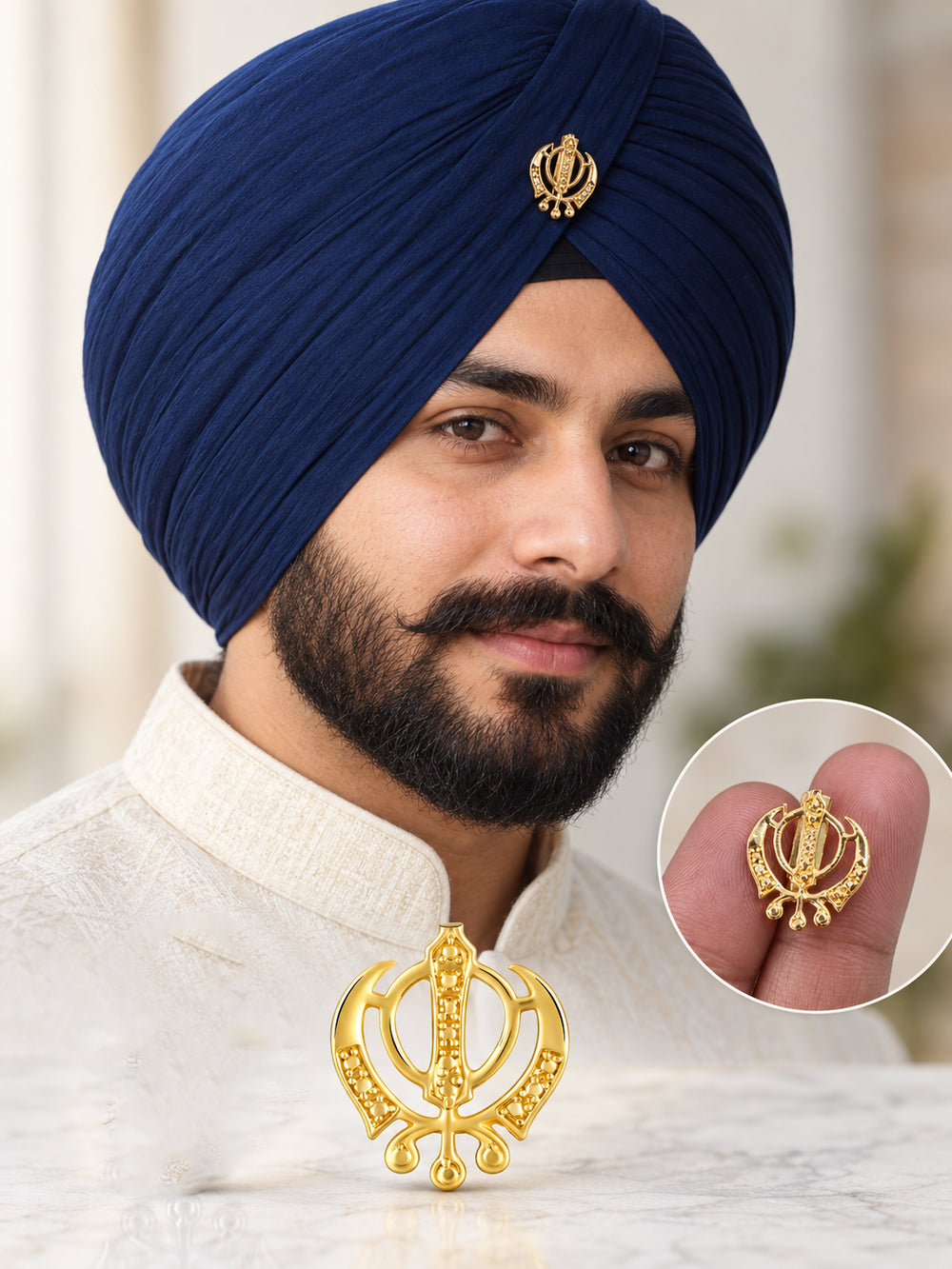 Veer Khanda Pendant & Brooch Combo