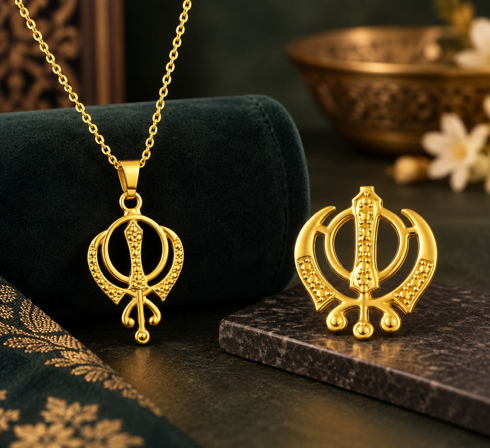 Veer Khanda Pendant & Brooch Combo