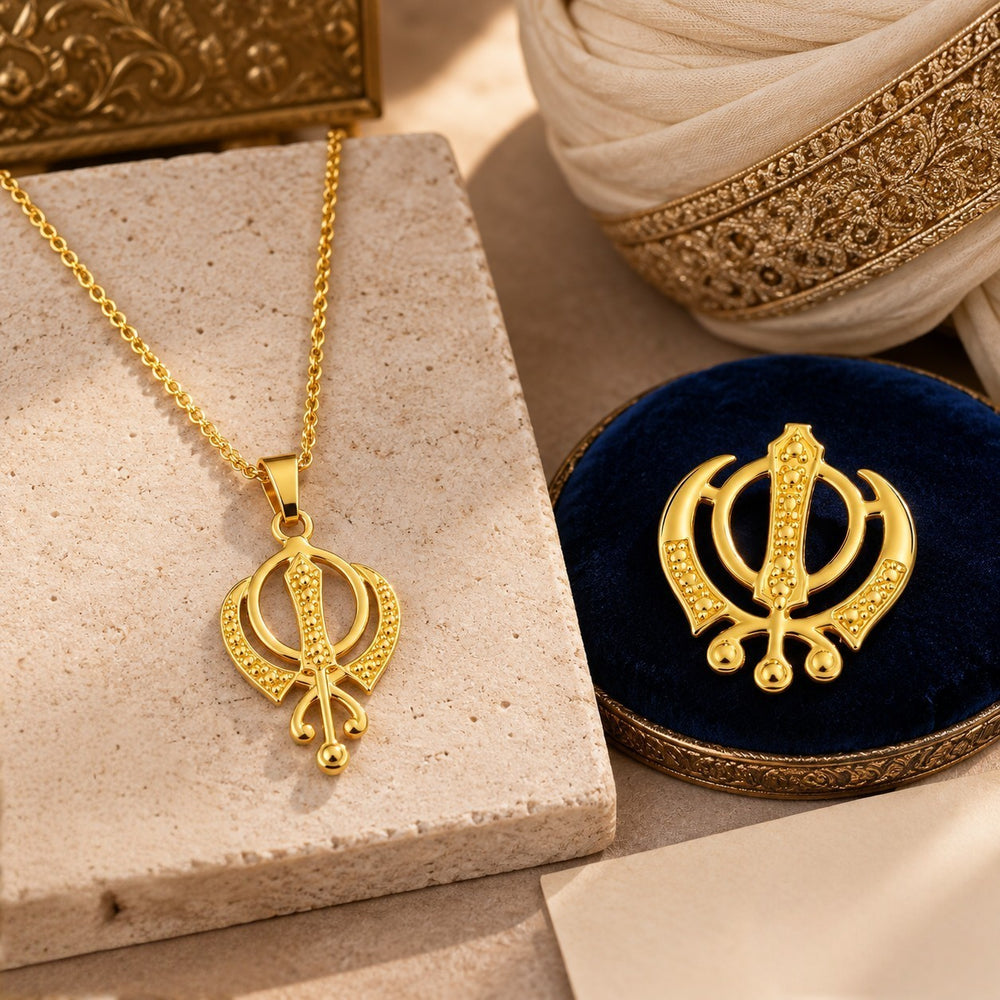 Veer Khanda Pendant & Brooch Combo