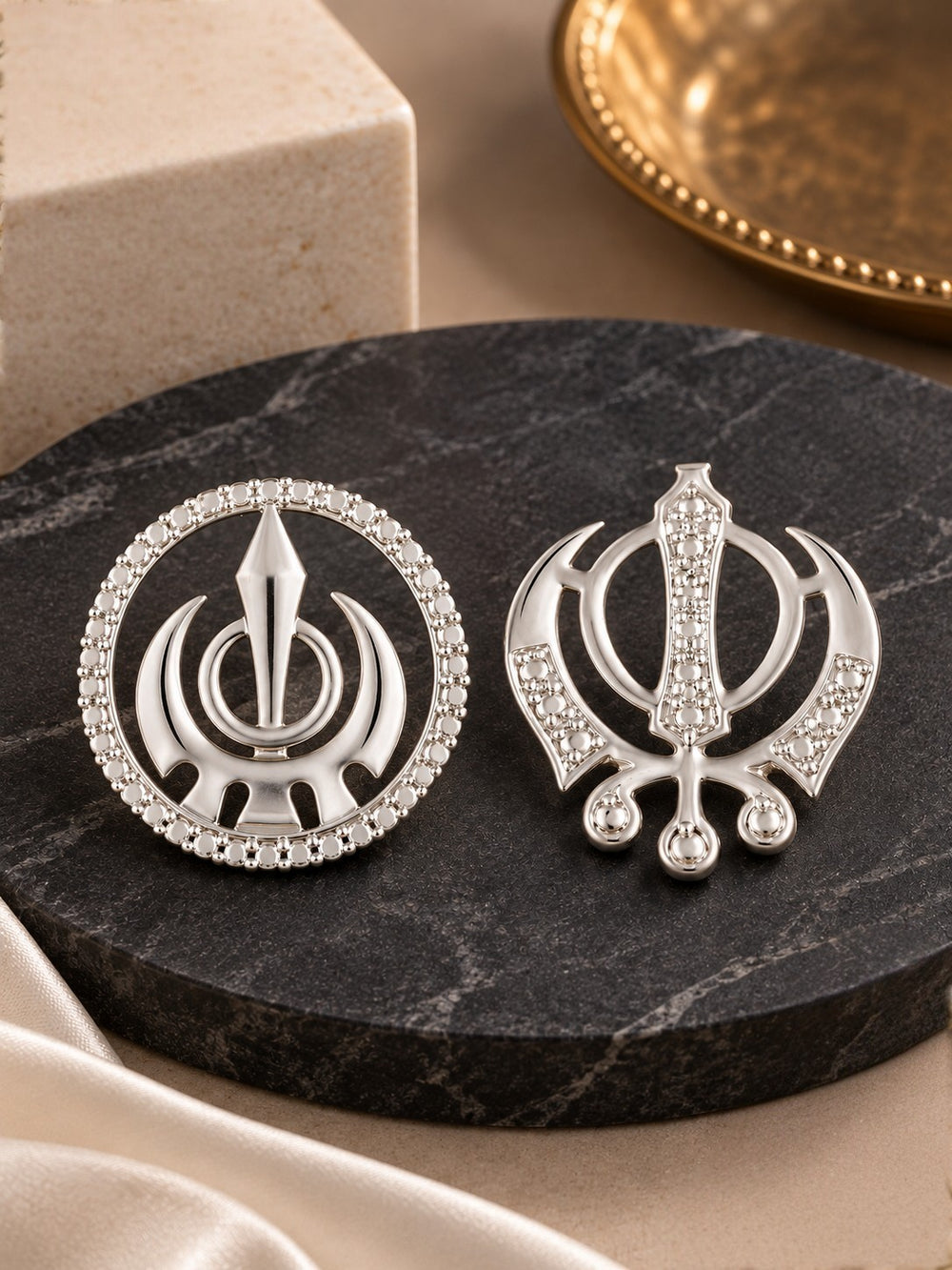 Veer Khanda Brooch Combo