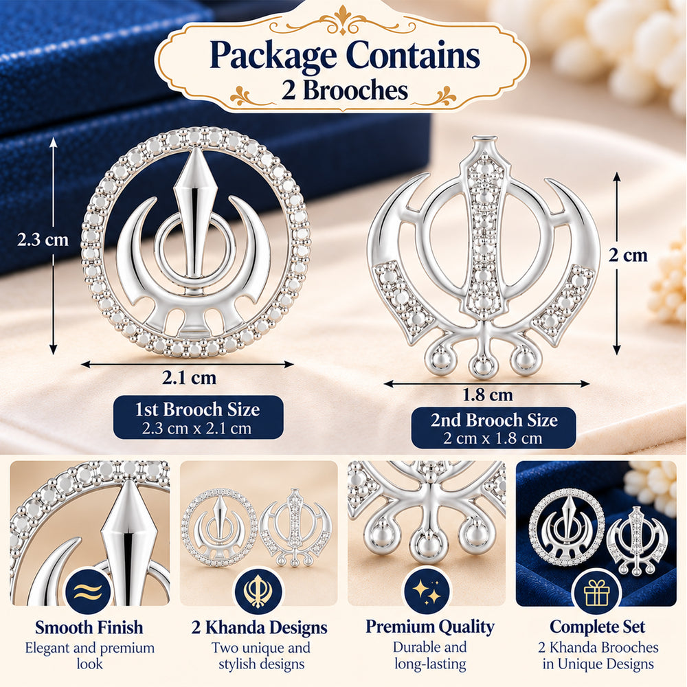 Veer Khanda Brooch Combo