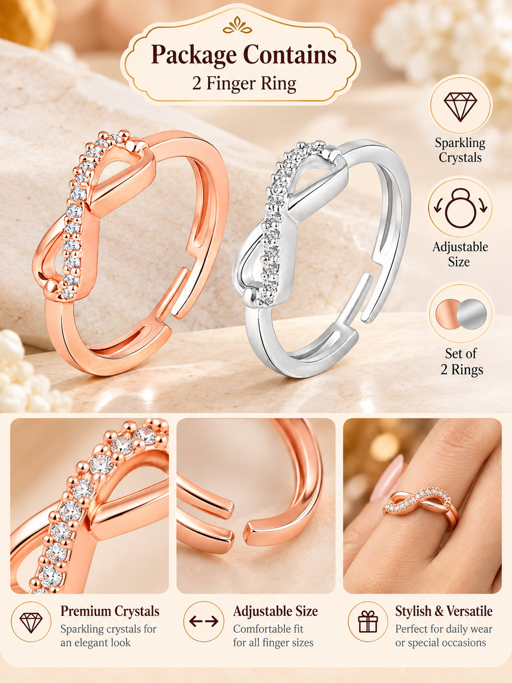 Eternal Twinkle Infinity Ring Combo