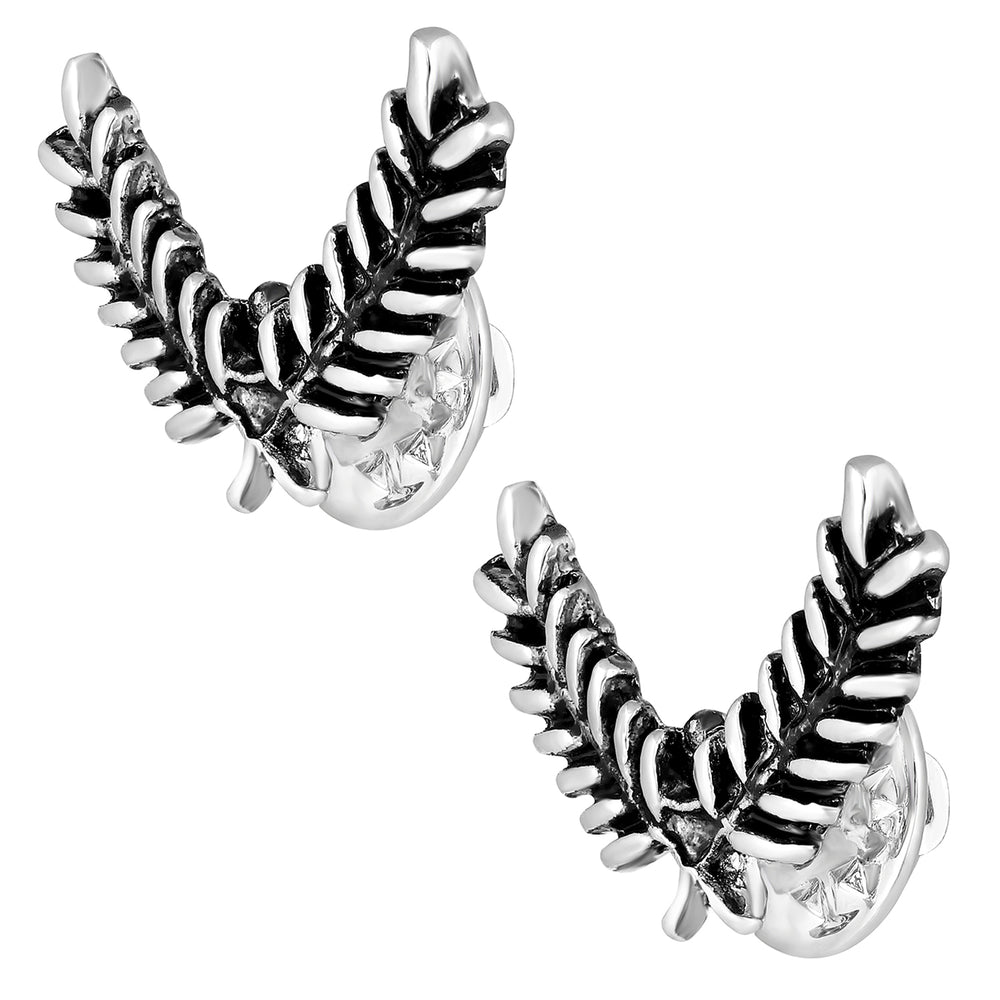 Cross Leaves Collar Pins Set