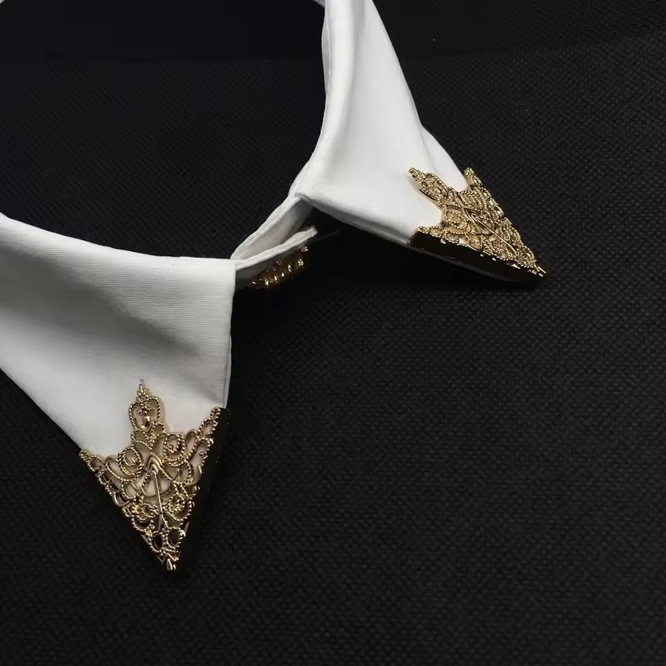 Royal Filigree Gold Tone Collar Pin