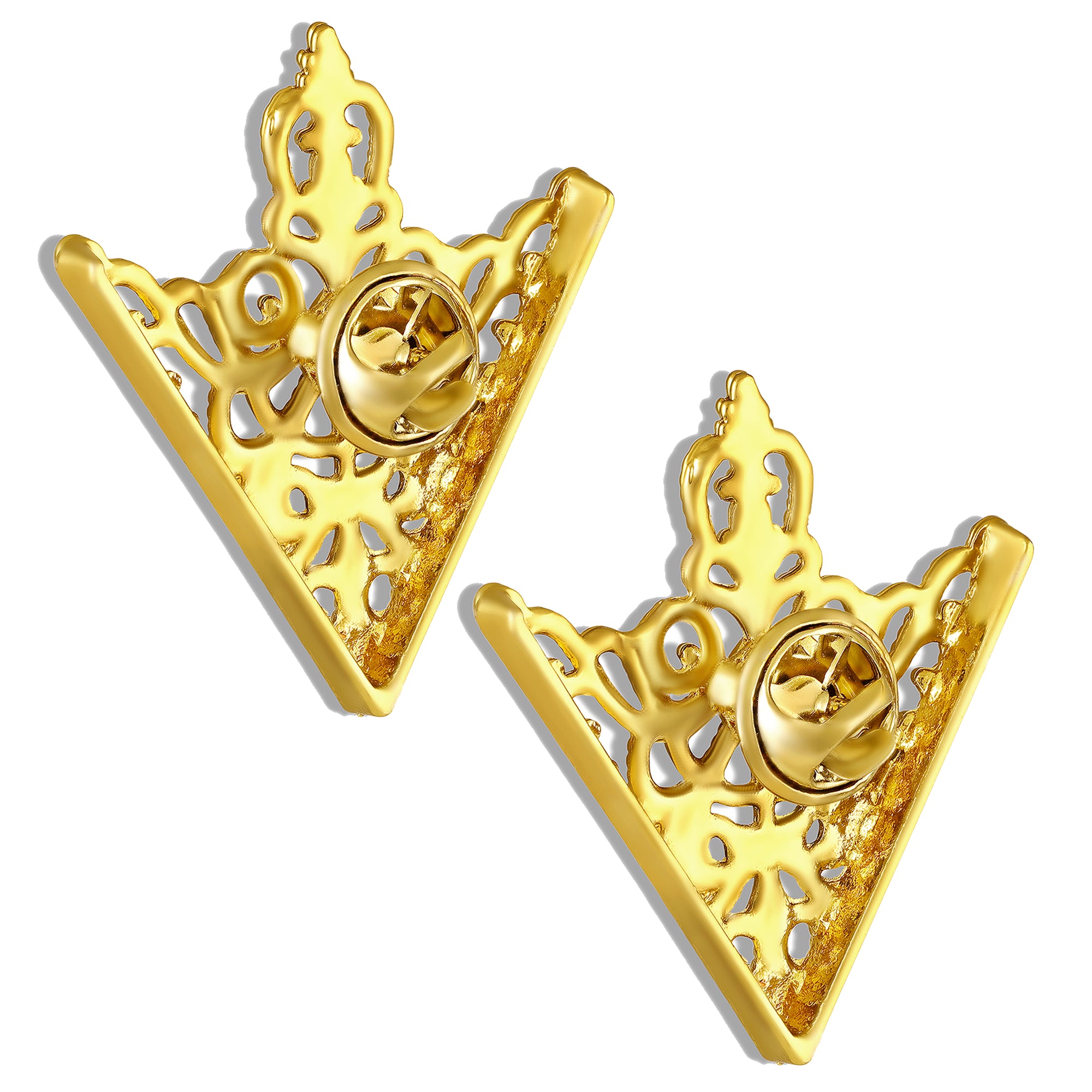 Royal Filigree Gold Tone Collar Pin