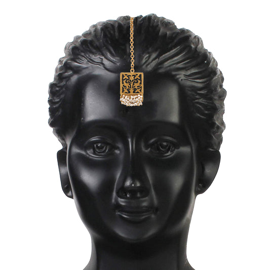 Meenakari Work Rectangular Shape Maangtikka & Earrings