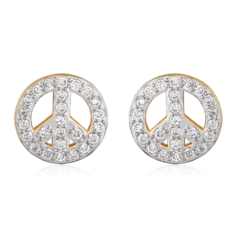 The Peace Stud Earrings with Cubic Zirconia (CZ)