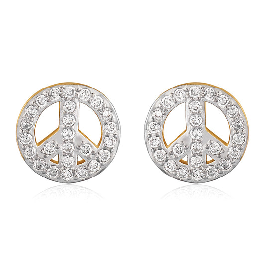 The Peace Stud Earrings with Cubic Zirconia (CZ)