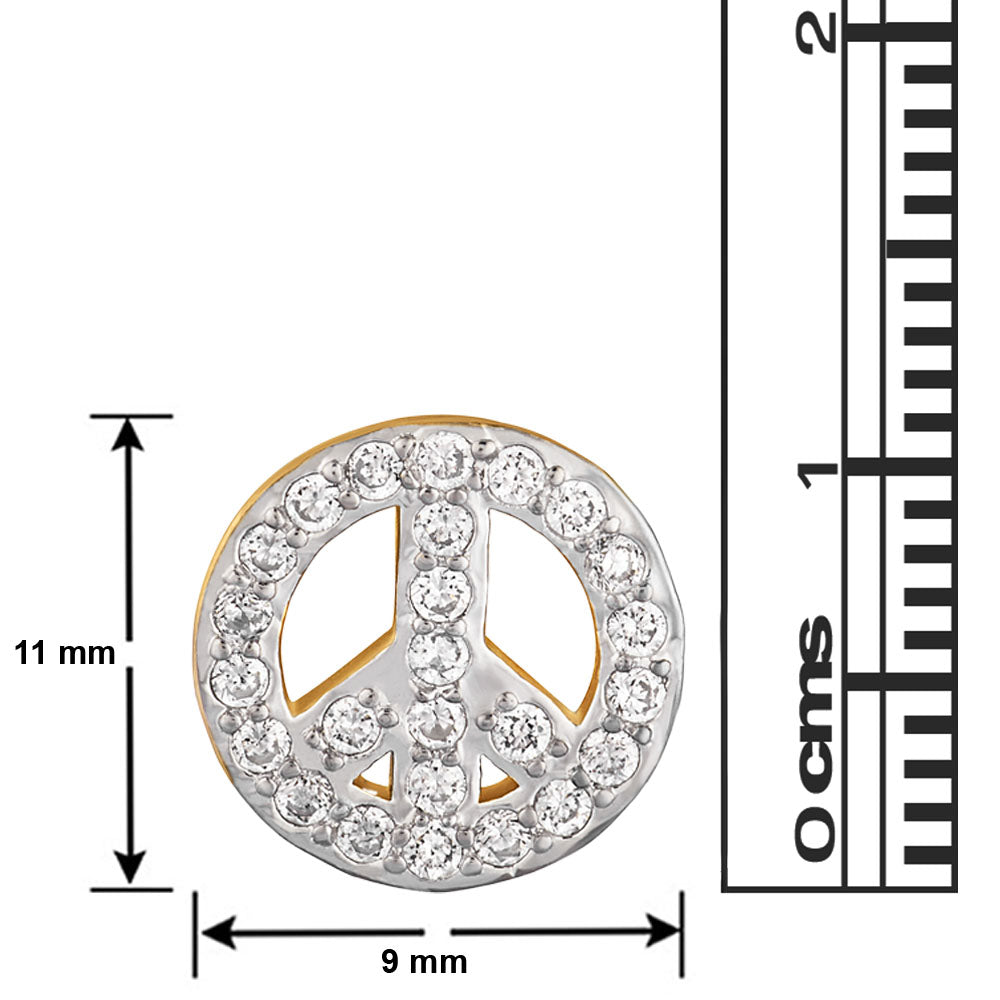 The Peace Stud Earrings with Cubic Zirconia (CZ)