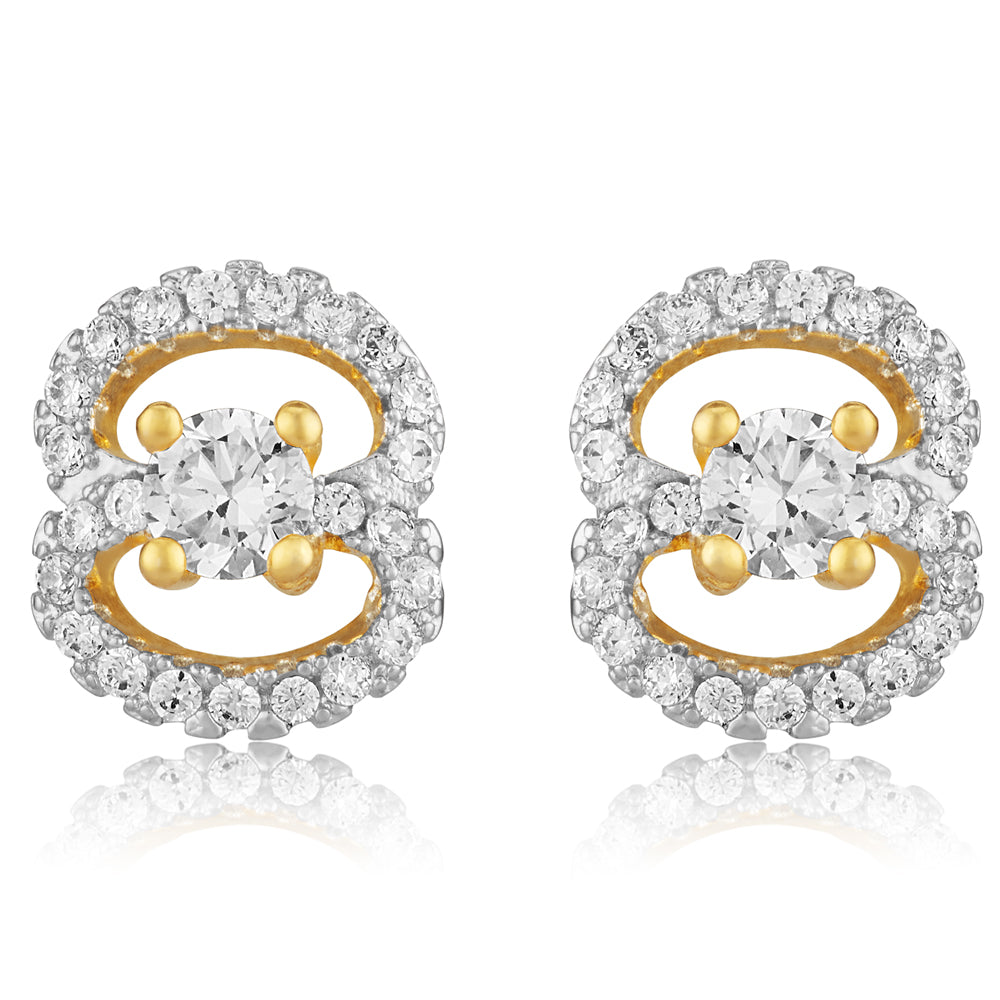 Dazzling Diva Stud Earrings with Cubic Zirconia (CZ)
