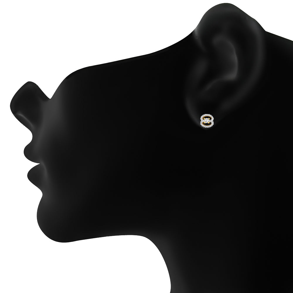 Dazzling Diva Stud Earrings with Cubic Zirconia (CZ)