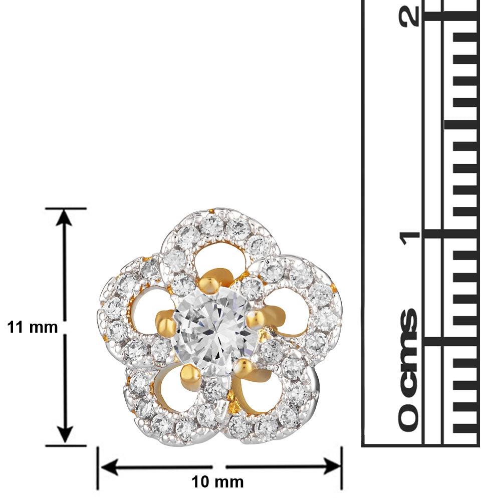 Classic Flower Stud Earrings with Cubic Zirconia (CZ)