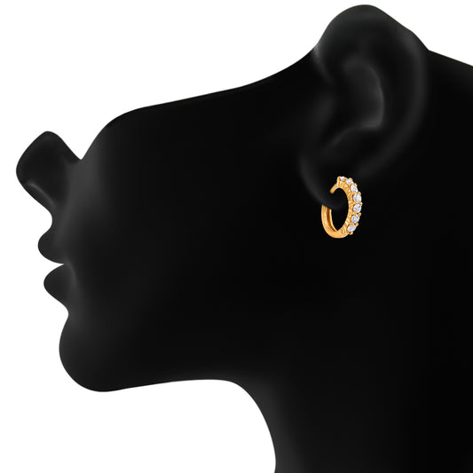 Hoop Bali Earrings with Cubic Zirconia