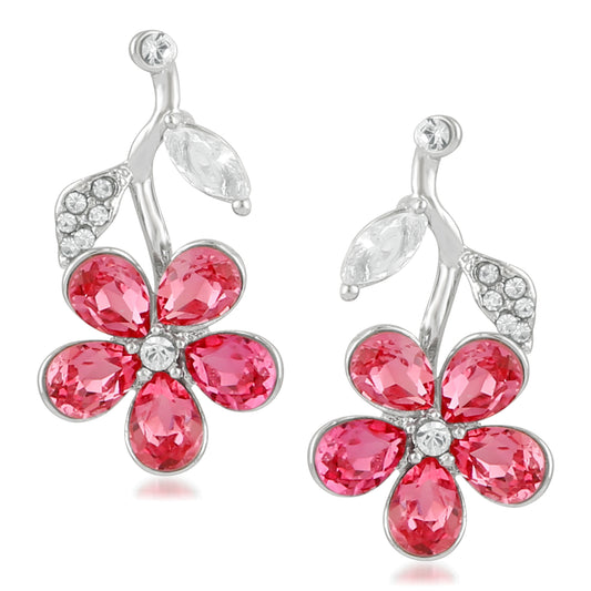 Floral Love Designer Cubic Zirconia Earrings
