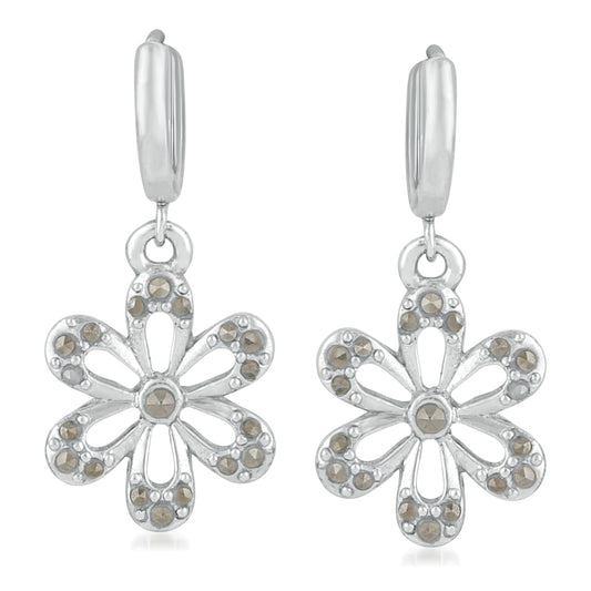 Floral Love Swarovski Marcasite Dangler Earrings