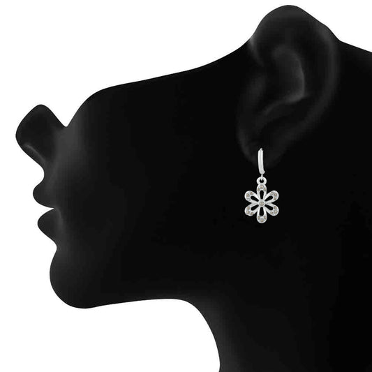 Floral Love Swarovski Marcasite Dangler Earrings