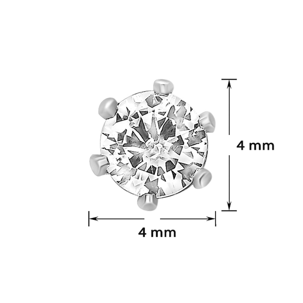 Sparkling Single Crystal Stud Earring Pair