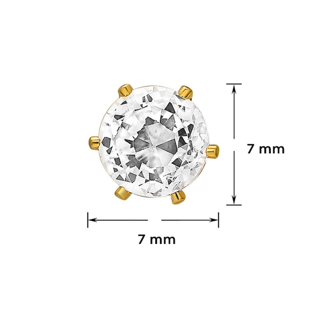 Sparkling Single Crystal Stud Earring Pair