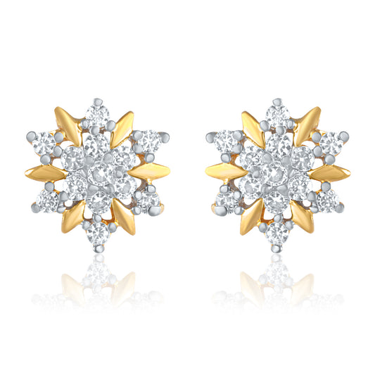 Cubic Zirconia Floral Stud Earrings