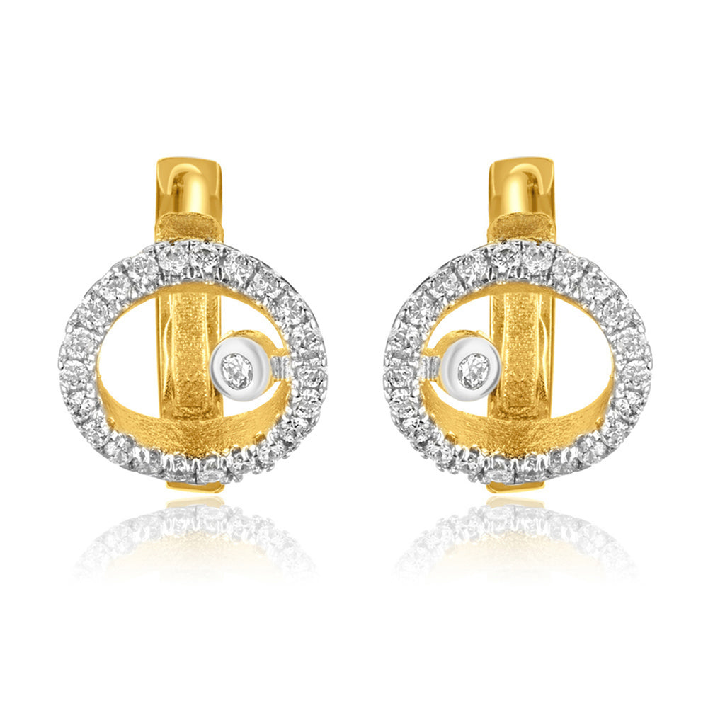 Micro Pave Concentric Beauty Stud Earrings with Cubic Zirconia