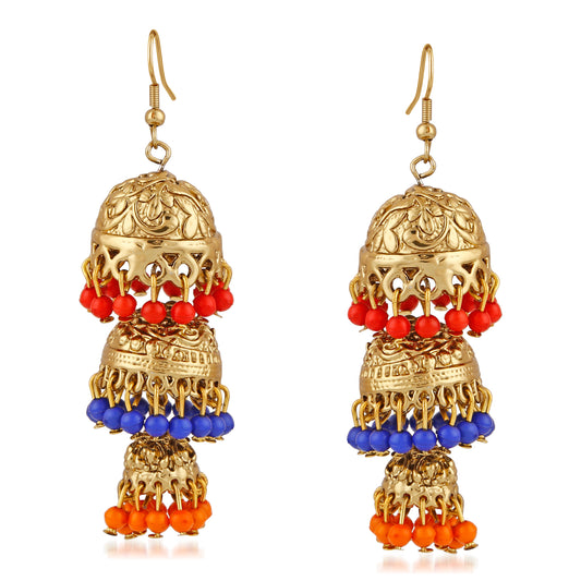 Ethnic multilayer Jhumki Earrings