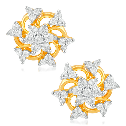 Spiral design Flowery Stud Earrings
