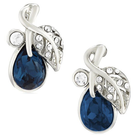 Valentine Gift Montana Blue Berry Crystal Stud Earrings