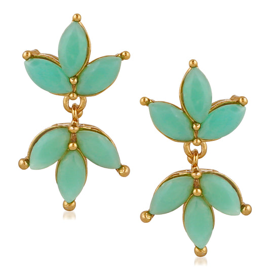 Mesmerising Dangler Carrot green crystal Earrings