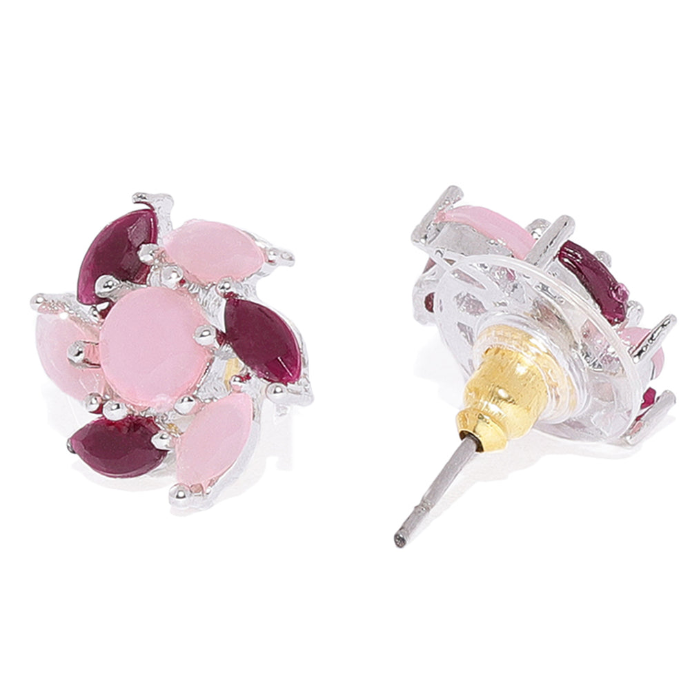 Floral Love Carrot blue crystal stud earrings