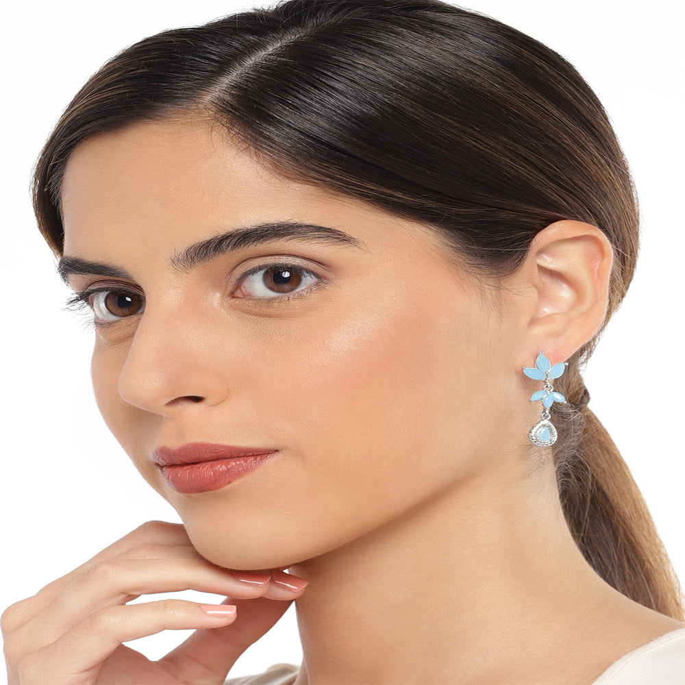 Classic Designer Carrot pink crystals dangler earrings
