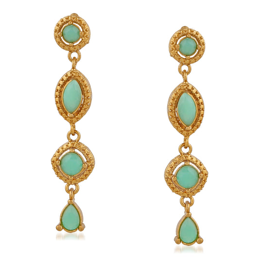 Alluring Carrot green crystal dangler earrings