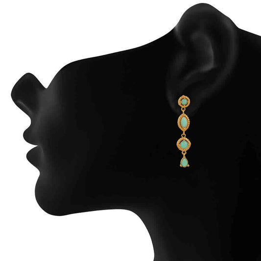 Alluring Carrot green crystal dangler earrings