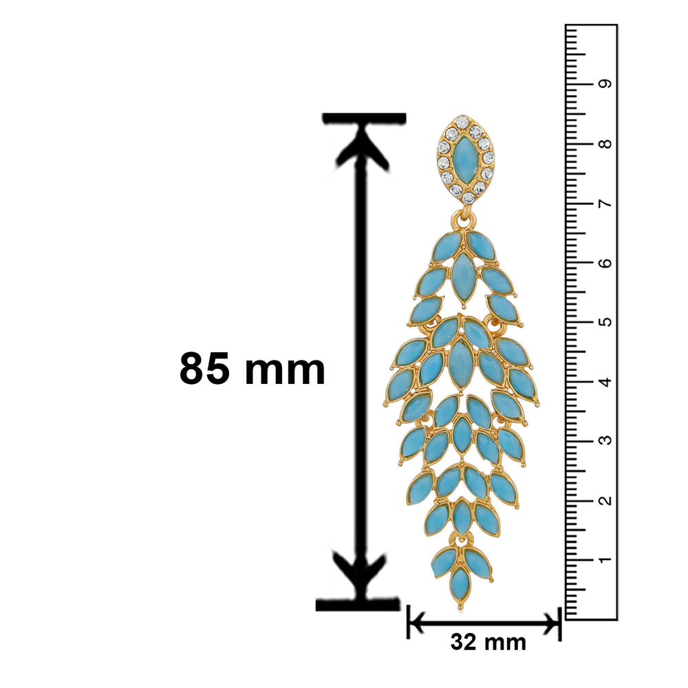 Dazzling marquise carrot blue crystals dangler earrings