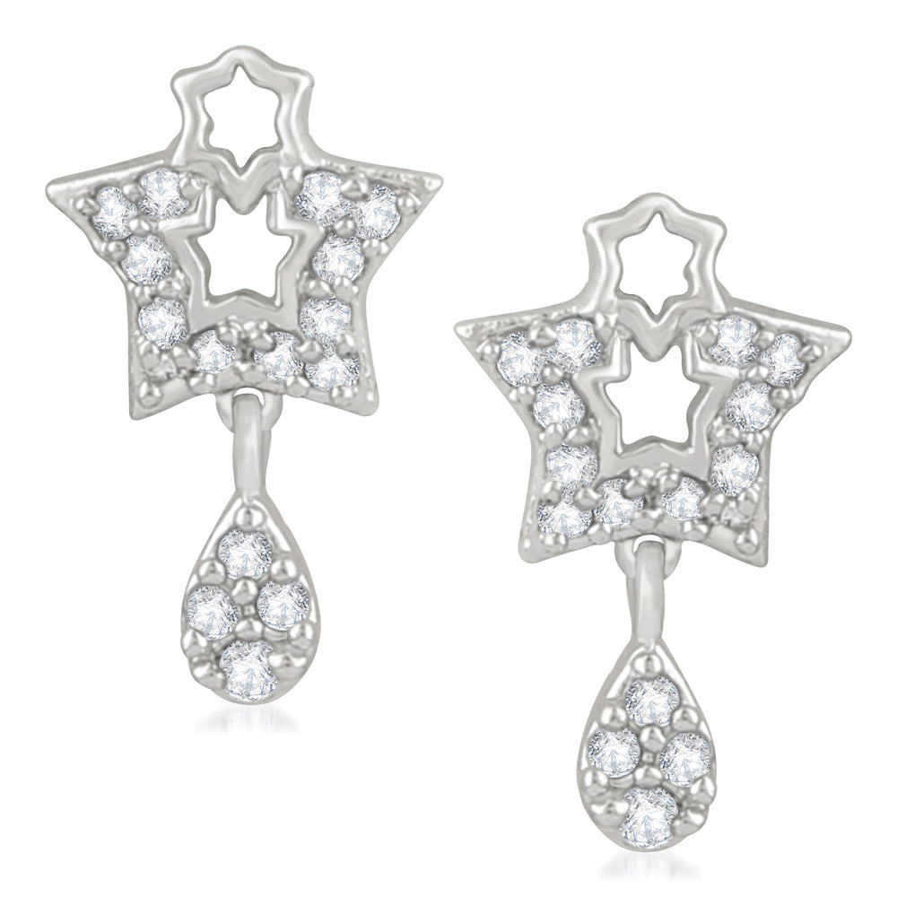 Sparkling Stars Cubic Zirconia Drop Earrings