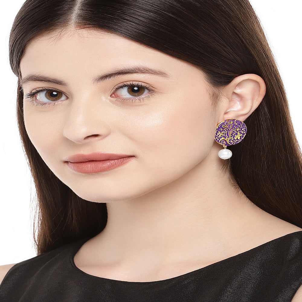 Alluring Meenakari Designer Dangler Earrings