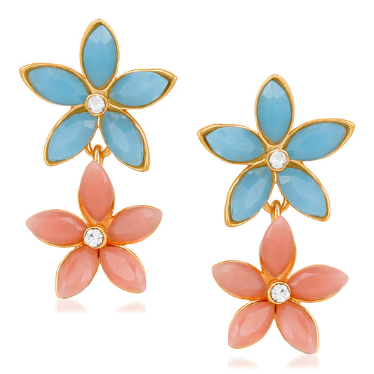 Floral Meenakari Dangler Earrings