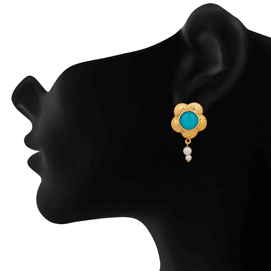 Floral Designer Crystal Dangler earrings