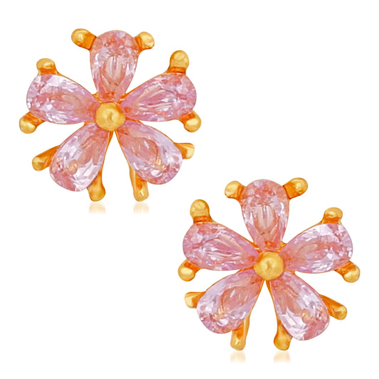 Floral love Designer Cubic Zirconia Stud Earrings