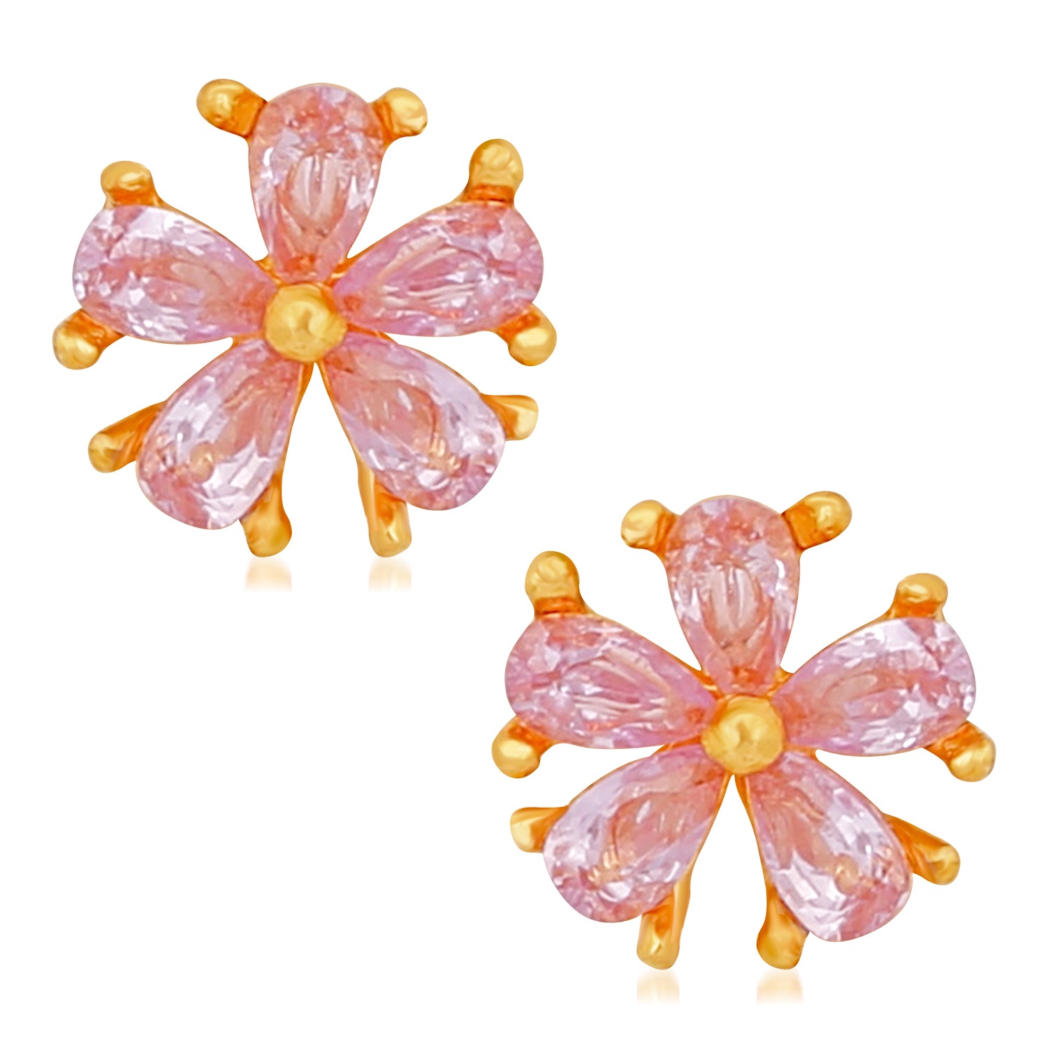 Floral love Designer Cubic Zirconia Stud Earrings