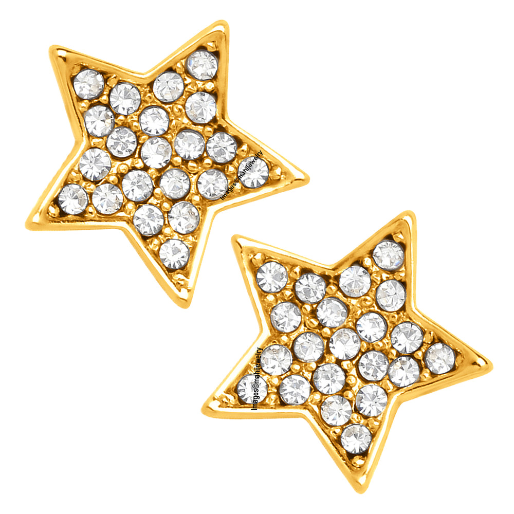 Gold Tone Star Shaped Stud Earring